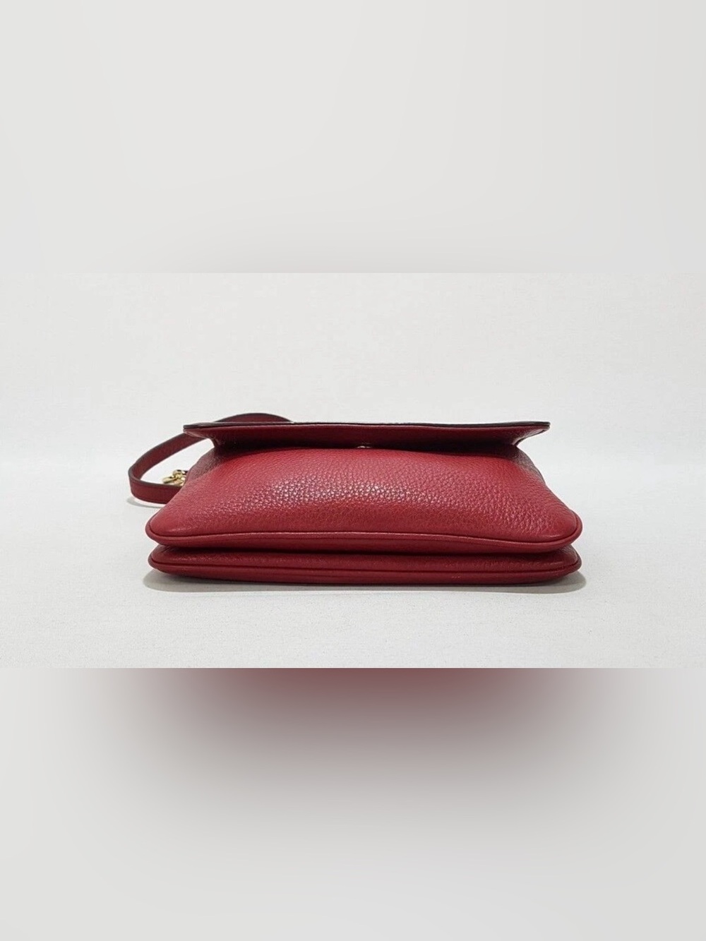 Michael Kors Red Pebbled Leather Crossbody with Gold Chain - Picture 7 of 12